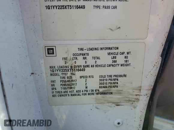 1996 Chevrolet Corvette with VIN 1G1YY225XT5116449, listed as a Copart auction lot 76396214 with Not provided miles and Salvage title. Bid and sale history available at DreamBid. Image 13.