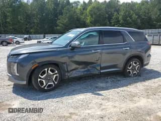 2023 Hyundai Palisade SEL with VIN KM8R4DGE9PU526937, listed as a Copart auction lot 67285095 with 27,680 mi miles and Salvage title. Bid and sale history available at DreamBid. Image 1.