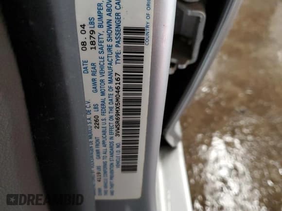 ✅ 2005 Volkswagen Jetta GLS • VIN: 3VWSR69MX5M046167 • Lot: 63996055. Listed on Copart with 81,077 mi. Free auction sales archive from the USA and detailed vehicle history report at DreamBid. Image 12.