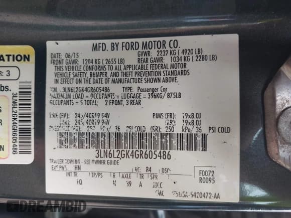 ✅ 2016 Lincoln MKZ • VIN: 3LN6L2GK4GR605486 • Лот: 42609084. Опубликован ранее на IAAI с пробегом Не указан. Бесплатный доступ к архиву аукционных продаж из США и подробный отчёт об истории автомобиля на DreamBid. Изображение 9.