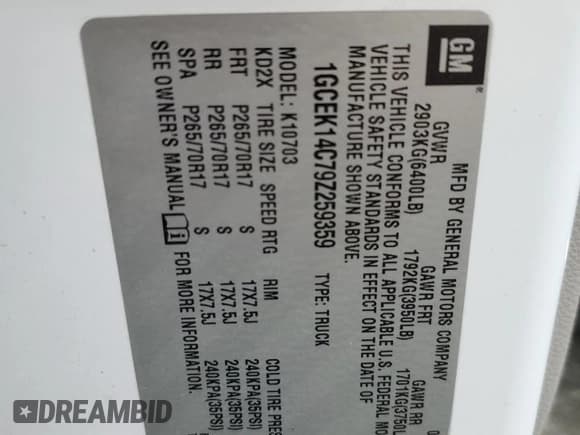 ✅ 2009 Chevrolet Silverado 1500 Work Truck • VIN: 1GCEK14C79Z259359 • Lot: 61089545. Listed on Copart with 160,043 mi. Free auction sales archive from the USA and detailed vehicle history report at DreamBid. Image 12.