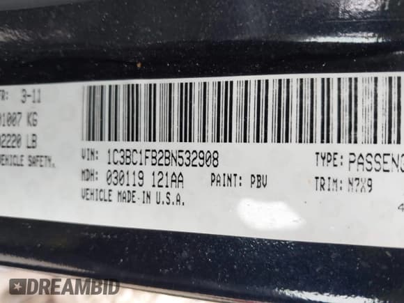 ✅ 2011 Chrysler 200 Touring • VIN: 1C3BC1FB2BN532908 • Lot: 43753772. Listed on IAAI with 165,644 mi. Free auction sales archive from the USA and detailed vehicle history report at DreamBid. Image 9.