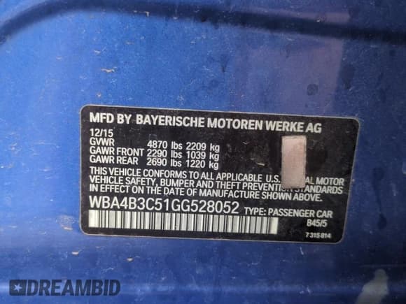 ✅ 2016 BMW 4 Series 435i xDrive • VIN: WBA4B3C51GG528052 • Lot: 53323445. Listed on Copart with Not provided. Free auction sales archive from the USA and detailed vehicle history report at DreamBid. Image 12.