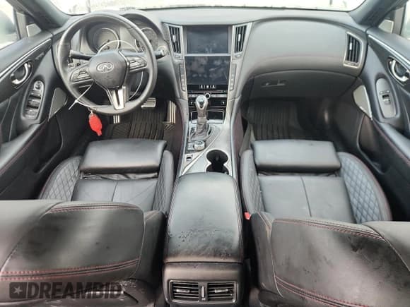 ✅ 2023 Infiniti Q50 Red Sport 400 • VIN: JN1FV7DP7PM570319 • Lot: 62408845. Listed on Copart with 49,077 mi. Free auction sales archive from the USA and detailed vehicle history report at DreamBid. Image 8.