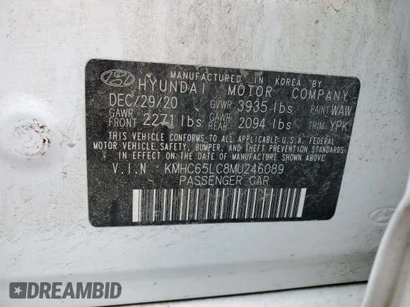 ✅ 2021 Hyundai Ioniq Blue • VIN: KMHC65LC8MU246089 • Lot: 83466984. Wystawiony na Copart z przebiegiem Nie podano. Bezpłatny archiwum sprzedaży aukcyjnych z USA i szczegółowy raport historii pojazdu na DreamBid. Zdjęcie 12.