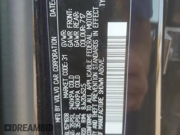 ✅ 2020 Volvo XC60 Inscription • VIN: YV4A22RL6L1571608 • Lot: 68835324. Listed on Copart with 124,206 mi. Free auction sales archive from the USA and detailed vehicle history report at DreamBid. Image 15.