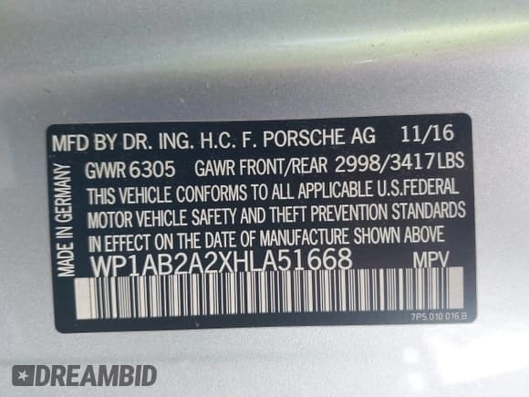 ✅ 2017 Porsche Cayenne S • VIN: WP1AB2A2XHLA51668 • Lot: 42347854. Listed on IAAI with 85,227 mi. Free auction sales archive from the USA and detailed vehicle history report at DreamBid. Image 9.