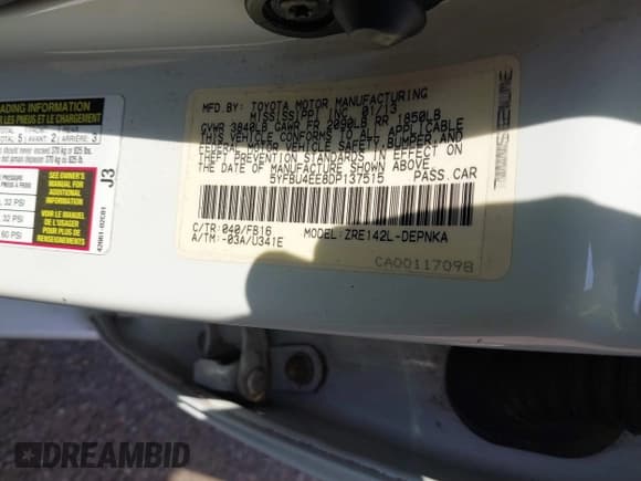 ✅ 2013 Toyota Corolla L • VIN: 5YFBU4EE8DP137515 • Лот: 43289658. Опубликован ранее на IAAI с пробегом 226 049 миль. Бесплатный доступ к архиву аукционных продаж из США и подробный отчёт об истории автомобиля на DreamBid. Изображение 9.