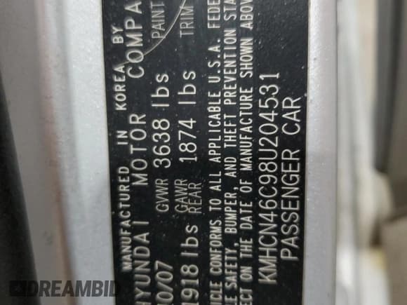 ✅ 2008 Hyundai Accent GLS • VIN: KMHCN46C98U204531 • Лот: 89265225. Опубликован ранее на Copart с пробегом 160 772 миль. Бесплатный доступ к архиву аукционных продаж из США и подробный отчёт об истории автомобиля на DreamBid. Изображение 14.