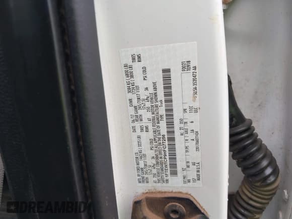 ✅ 2017 Ford F-150 XL • VIN: 1FTEW1CP9HFC77256 • Lot: 42572775. Wystawiony na IAAI z przebiegiem 209 977 mil. Bezpłatny archiwum sprzedaży aukcyjnych z USA i szczegółowy raport historii pojazdu na DreamBid. Zdjęcie 9.