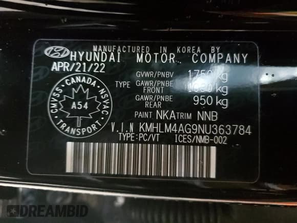 ✅ 2022 Hyundai Elantra SEL • VIN: KMHLM4AG9NU363784 • Lot: 90718685. Listed on Copart with 49,531 mi. Free auction sales archive from the USA and detailed vehicle history report at DreamBid. Image 13.