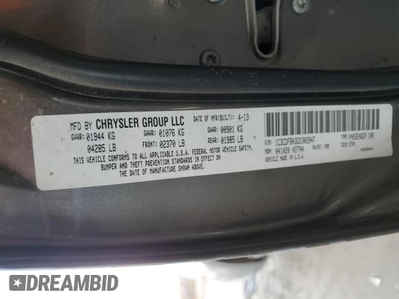 ✅ 2013 Dodge Dart SXT • VIN: 1C3CDFBA3DD302847 • Лот: 58421005. Опубликован ранее на Copart с пробегом 173 471 миль. Бесплатный доступ к архиву аукционных продаж из США и подробный отчёт об истории автомобиля на DreamBid. Изображение 12.