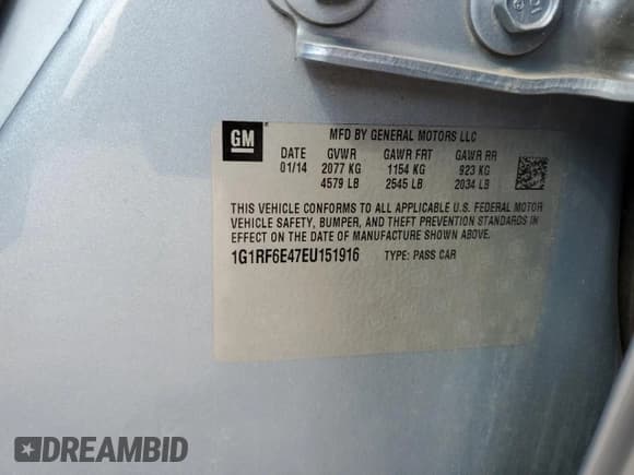 ✅ 2014 Chevrolet Volt • VIN: 1G1RF6E47EU151916 • Lot: 72779044. Wystawiony na Copart z przebiegiem 146 488 mil. Bezpłatny archiwum sprzedaży aukcyjnych z USA i szczegółowy raport historii pojazdu na DreamBid. Zdjęcie 12.