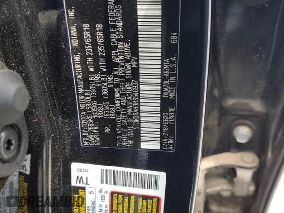 ✅ 2024 Toyota Highlander LE • VIN: 5TDKDRAH3RS546937 • Лот: 61207005. Опубликован ранее на Copart с пробегом 18 342 миль. Бесплатный доступ к архиву аукционных продаж из США и подробный отчёт об истории автомобиля на DreamBid. Изображение 12.