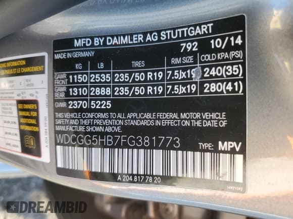 ✅ 2015 Mercedes-Benz GLK 350 • VIN: WDCGG5HB7FG381773 • Lot: 82570805. Listed on Copart with 104,158 mi. Free auction sales archive from the USA and detailed vehicle history report at DreamBid. Image 14.