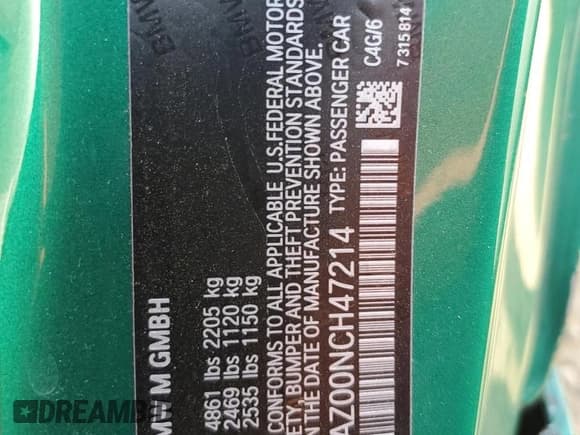 ✅ 2022 BMW M4 Competition xDrive • VIN: WBS43AZ00NCH47214 • Lot: 80906935. Wystawiony na Copart z przebiegiem Nie podano. Bezpłatny archiwum sprzedaży aukcyjnych z USA i szczegółowy raport historii pojazdu na DreamBid. Zdjęcie 12.