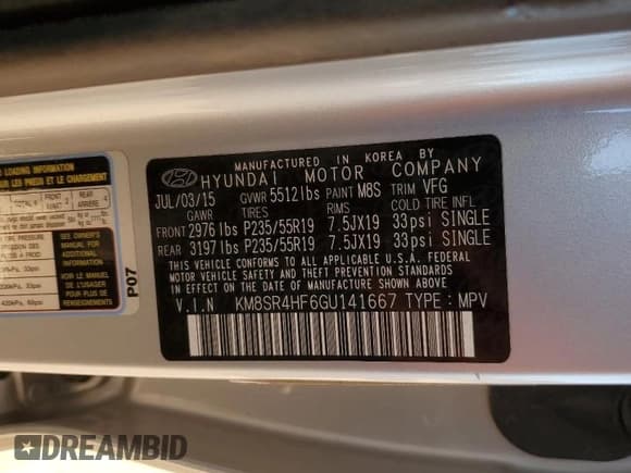 ✅ 2016 Hyundai Santa Fe Limited • VIN: KM8SR4HF6GU141667 • Лот: 82641625. Опубликован ранее на Copart с пробегом 74 573 миль. Бесплатный доступ к архиву аукционных продаж из США и подробный отчёт об истории автомобиля на DreamBid. Изображение 13.