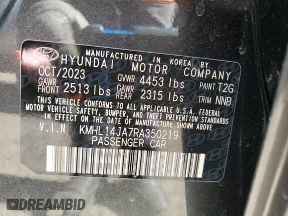 ✅ 2024 Hyundai Sonata SEL • VIN: KMHL14JA7RA350219 • Lot: 90102455. Listed on Copart with 28,962 mi. Free auction sales archive from the USA and detailed vehicle history report at DreamBid. Image 12.