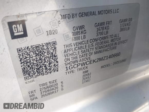 ✅ 2021 Chevrolet Silverado 1500 LT • VIN: 1GCPWCEK2MZ140660 • Лот: 43193436. Опубликован ранее на IAAI с пробегом 125 295 миль. Бесплатный доступ к архиву аукционных продаж из США и подробный отчёт об истории автомобиля на DreamBid. Изображение 9.