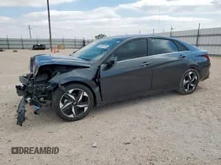 2021 Hyundai Elantra Limited z VIN 5NPLP4AG0MH023640, wystawiony jako Copart lot #59184735 z przebiegiem 82 251 mil mil oraz Szkoda całkowita • Salvage title. Historia ofert i sprzedaży dostępna na DreamBid. Obrazek 1.