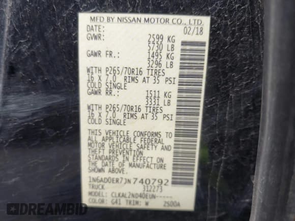 ✅ 2018 Nissan Frontier SV • VIN: 1N6AD0ER7JN740792 • Lot: 42812430. Listed on IAAI with 87,004 mi. Free auction sales archive from the USA and detailed vehicle history report at DreamBid. Image 9.