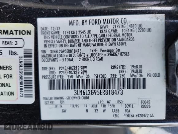 ✅ 2014 Lincoln MKZ • VIN: 3LN6L2G95ER818473 • Lot: 90846745. Wystawiony na Copart z przebiegiem 256 232 mil. Bezpłatny archiwum sprzedaży aukcyjnych z USA i szczegółowy raport historii pojazdu na DreamBid. Zdjęcie 12.