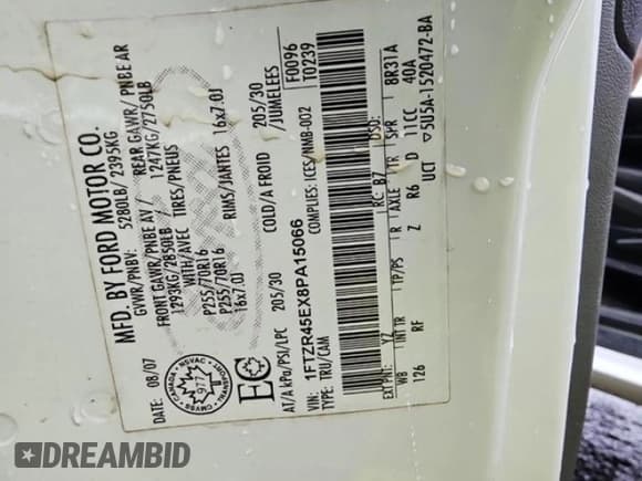 ✅ 2008 Ford Ranger XLT • VIN: 1FTZR45EX8PA15066 • Lot: 80181675. Wystawiony na Copart z przebiegiem Nie podano. Bezpłatny archiwum sprzedaży aukcyjnych z USA i szczegółowy raport historii pojazdu na DreamBid. Zdjęcie 9.