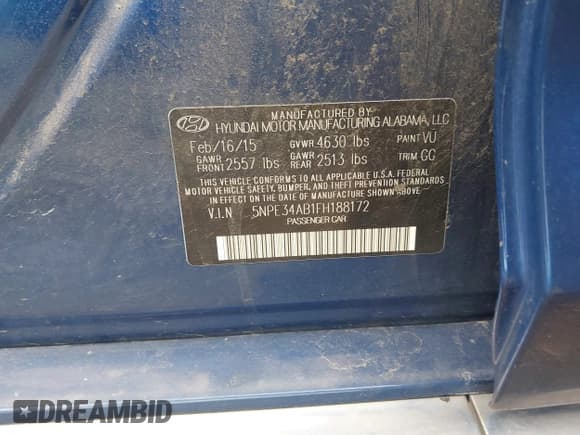 ✅ 2015 Hyundai Sonata Sport • VIN: 5NPE34AB1FH188172 • Lot: 42615268. Wystawiony na IAAI z przebiegiem 126 305 mil. Bezpłatny archiwum sprzedaży aukcyjnych z USA i szczegółowy raport historii pojazdu na DreamBid. Zdjęcie 9.