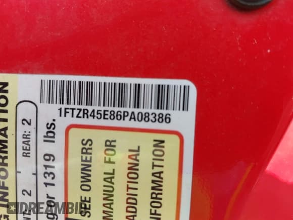 ✅ 2006 Ford Ranger XLT • VIN: 1FTZR45E86PA08386 • Lot: 42471044. Listed on IAAI with 165,153 mi. Free auction sales archive from the USA and detailed vehicle history report at DreamBid. Image 9.