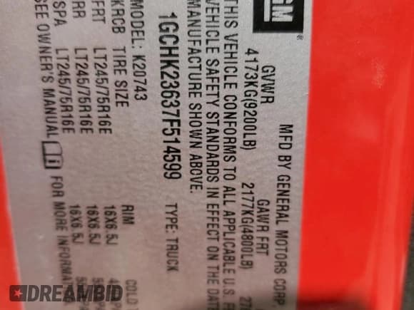 ✅ 2007 Chevrolet Silverado 2500HD 1LT • VIN: 1GCHK23637F514599 • Лот: 71055395. Опубликован ранее на Copart с пробегом 235 647 миль. Бесплатный доступ к архиву аукционных продаж из США и подробный отчёт об истории автомобиля на DreamBid. Изображение 13.