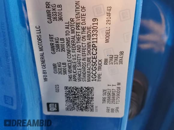 ✅ 2023 Chevrolet Colorado 2WD LT • VIN: 1GCGSCEC2P1133019 • Lot: 50997445. Listed on Copart with 11,213 mi. Free auction sales archive from the USA and detailed vehicle history report at DreamBid. Image 12.