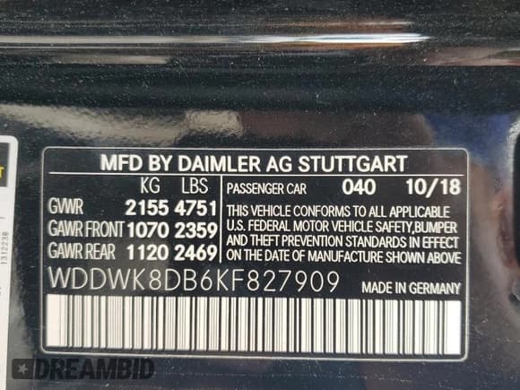 ✅ 2019 Mercedes-Benz C 300 • VIN: WDDWK8DB6KF827909 • Lot: 51114875. Wystawiony na Copart z przebiegiem 55 903 mil. Bezpłatny archiwum sprzedaży aukcyjnych z USA i szczegółowy raport historii pojazdu na DreamBid. Zdjęcie 12.