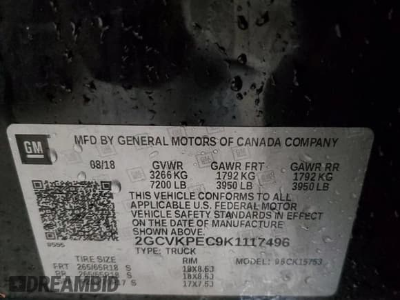 ✅ 2019 Chevrolet Silverado 1500 LT • VIN: 2GCVKPEC9K1117496 • Lot: 86855295. Wystawiony na Copart z przebiegiem 96 780 mil. Bezpłatny archiwum sprzedaży aukcyjnych z USA i szczegółowy raport historii pojazdu na DreamBid. Zdjęcie 12.