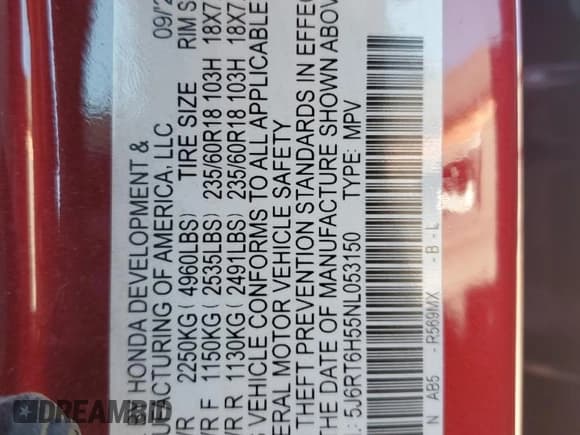 ✅ 2022 Honda CR-V EX • VIN: 5J6RT6H55NL053150 • Lot: 87284605. Wystawiony na Copart z przebiegiem 34 678 mil. Bezpłatny archiwum sprzedaży aukcyjnych z USA i szczegółowy raport historii pojazdu na DreamBid. Zdjęcie 12.
