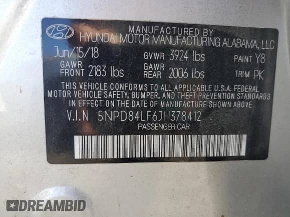 2018 Hyundai Elantra Value Edition z VIN 5NPD84LF6JH378412, wystawiony jako Copart lot #89515895 z przebiegiem 71 456 mil mil oraz Szkoda całkowita • Salvage title. Historia ofert i sprzedaży dostępna na DreamBid. Obrazek 12.