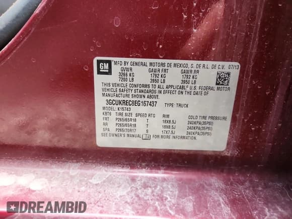 ✅ 2014 Chevrolet Silverado 1500 LT • VIN: 3GCUKREC8EG167437 • Лот: 86608875. Опубликован ранее на Copart с пробегом 64 348 миль. Бесплатный доступ к архиву аукционных продаж из США и подробный отчёт об истории автомобиля на DreamBid. Изображение 12.