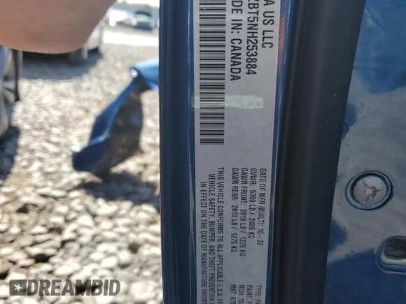 ✅ 2022 Dodge Challenger R/T • VIN: 2C3CDZBT5NH253884 • Lot: 67377384. Wystawiony na Copart z przebiegiem 9 427 mil. Bezpłatny archiwum sprzedaży aukcyjnych z USA i szczegółowy raport historii pojazdu na DreamBid. Zdjęcie 12.