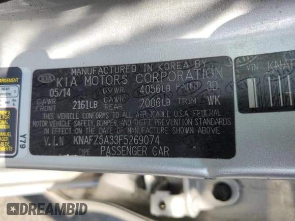 ✅ 2015 Kia Forte SX • VIN: KNAFZ5A33F5269074 • Lot: 65272065. Wystawiony na Copart z przebiegiem 74 001 mil. Bezpłatny archiwum sprzedaży aukcyjnych z USA i szczegółowy raport historii pojazdu na DreamBid. Zdjęcie 12.