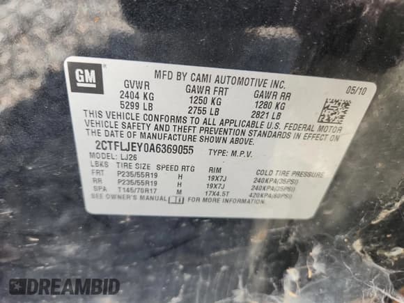 ✅ 2010 GMC Terrain SLT-2 • VIN: 2CTFLJEY0A6369055 • Lot: 85177305. Wystawiony na Copart z przebiegiem 172 728 mil. Bezpłatny archiwum sprzedaży aukcyjnych z USA i szczegółowy raport historii pojazdu na DreamBid. Zdjęcie 13.