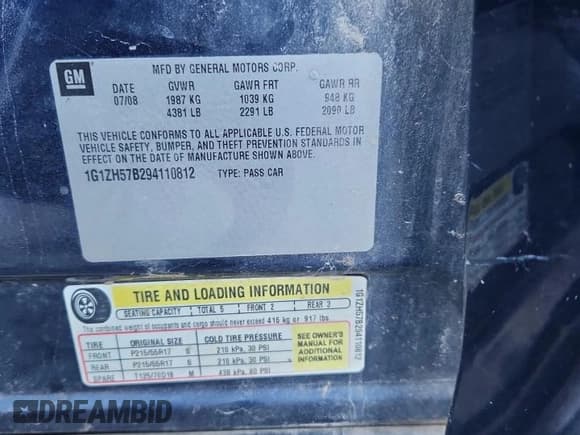 ✅ 2009 Chevrolet Malibu 1LT • VIN: 1G1ZH57B294110812 • Lot: 92158875. Wystawiony na Copart z przebiegiem 221 942 mil. Bezpłatny archiwum sprzedaży aukcyjnych z USA i szczegółowy raport historii pojazdu na DreamBid. Zdjęcie 12.